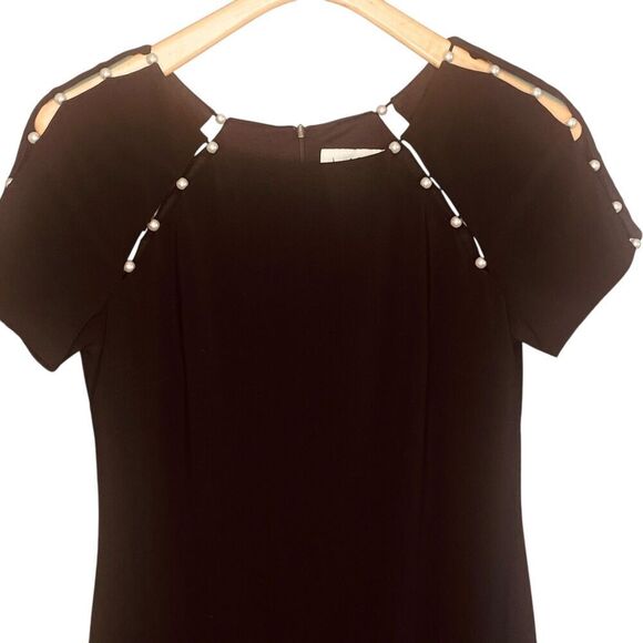 Joseph Ribkoff Pearl Shoulder Sheath Knee-Length Dress - Picture 5 of 11